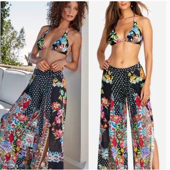 Johnny Was Multicolor Floral Patchwork Pants - Picture 12 of 14